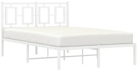 Estrutura de cama com cabeceira 120x200 cm metal branco