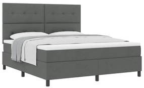 Cama Box com Colchão Cinza Escuro Super King Tecido