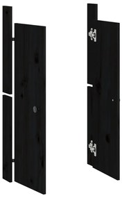 Portas cozinha p/ exterior 2 pcs 50x9x82 cm pinho maciço preto
