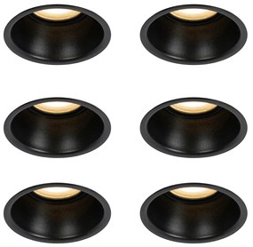 Conjunto de 6 Focos Embutidos Pretos GU10 50mm IP44 - Dept Moderno