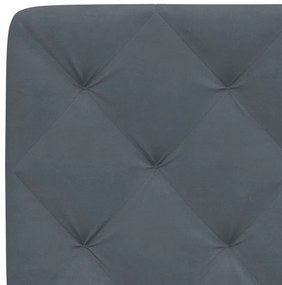 Almofadão de cabeceira 120 cm veludo cinzento-escuro