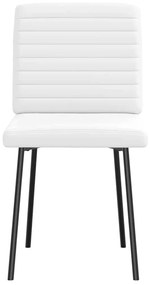 Cadeiras de jantar 2 pcs couro artificial branco