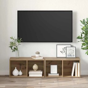 Conjunto de móvel de TV 2 pcs Carvalho Artesanal