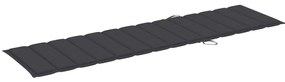 Espreguiçadeiras com mesa e almofadão 2 pcs teca maciça