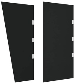 Painel lateral p/ toldo porta 2 pcs vidro temperado preto