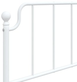 Estrutura de cama com cabeceira e pés 75x190 cm metal branco