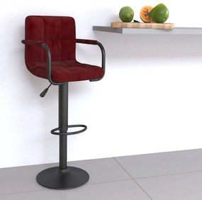 vidaXL Banco de bar veludo vermelho tinto