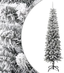 vidaXL Árvore de Natal artificial fina com neve PVC e PE 240 cm