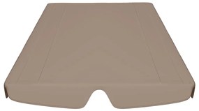 Toldo suplente p/ baloiço de jardim cinza-acastanhado
