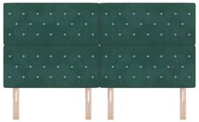 Cabeceira LED verde escuro 90 cm veludo