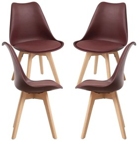 Pack 4 Cadeiras Synk Basic - Bordéus