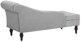 Chaise-longue à direita com arrumação em veludo cinzento claro PESSAC II Beliani