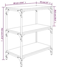 Estante 60x33x70,5 cm derivados de madeira e aço cinza sonoma