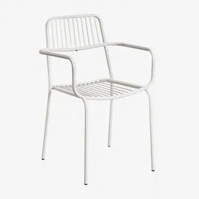 Pacote De 2 Cadeiras De Jardim Empilháveis Elton Com Braços Gardénia Branco - Sklum