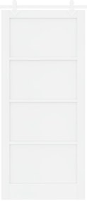 Porta Deslizante vidaXL com Conjunto de Ferragens Branca 93x211 cm Mad