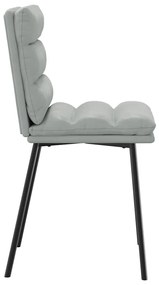 Cadeiras de jantar 6 pcs veludo cinzento-claro