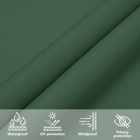 Para-sol vela tecido oxford triangular 4x4x4 m verde-escuro