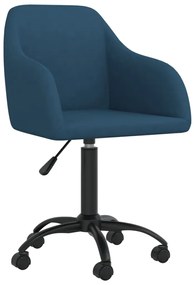 vidaXL Cadeira de escritório giratória veludo azul