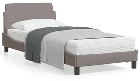 vidaXL Estrutura de cama c/ cabeceira sem colchão tecido 90x200 cm