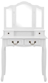 Conj. toucador com banco 80x69x141 cm madeira paulownia branco
