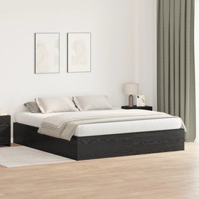 Estrutura de Cama de Armazenamento vidaXL Carvalho Preto 180x200 cm