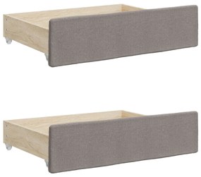 Sofá-cama c/ gavetão/gavetas 100x200cm tecido cinza-acastanhado