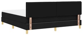 Cama Box com Colchão &amp; LED Preta 180x200 cm Tecido