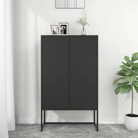 vidaXL Aparador alto 80x35x135 cm aço preto