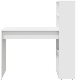 Mesa com Armazenamento Branca 113x54x120 cm Madeira Derivada