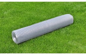vidaXL Cerca de arame p/ galinheiro 10x1 m aço galvanizado prateado