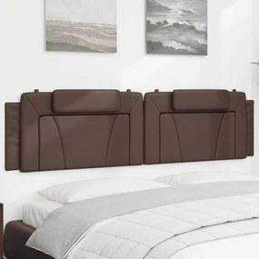 vidaXL Almofadão de cabeceira 200 cm couro artificial castanho