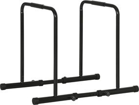 SPORTNOW Barra Paralela Dips Estação de Musculação em Aço, Altura e Espaçamento Ajustáveis, 90-102x65x80-90cm, Preto | Aosom Portugal