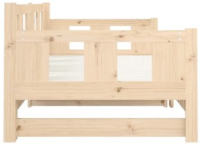 Estrutura sofá-cama de puxar 2x(90x200) cm madeira pinho maciço