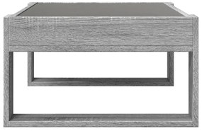 Mesa de centro luzes LED Infinity 70x53x30 cm cinzento sonoma