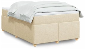 Cama boxspring com colchão 120x190 cm tecido cor creme