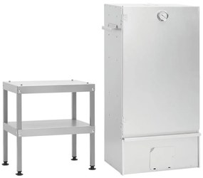 vidaXL Defumador com mesa aço galvanizado