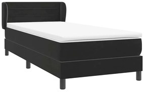 Cama com molas/colchão 80x220 cm veludo preto