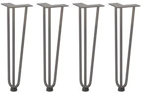 Pernas de grampo para mesa de centro 4 peças Aço natural 42 cm Aço mac