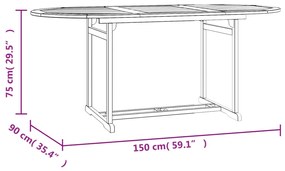 Conjunto de jantar para jardim 7 pcs madeira de teca maciça