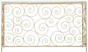 MESA CONSOLA ESPIRAL 140X36X82 CM DOURADA E BRANCA