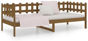 Sofá-cama 80x200 cm madeira de pinho maciça castanho mel