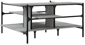 Mesa de centro 100x100x48,5cm derivados de madeira cinza sonoma