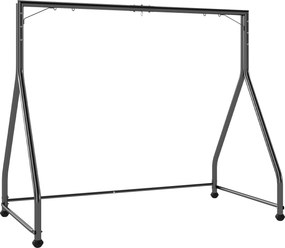 Outsunny Estrutura de Balanço em Aço para 2 ou 3 Assentos Capacidade de 360 kg 210x117x175 cm Preto | Aosom Portugal