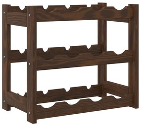 Garrafeira para 12 garrafas madeira de pinho maciça castanho