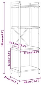 Estante Carvalho fumado 40 x 30 x 118 cm Madeira