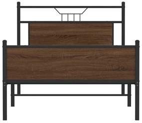 Estrutura de cama sem colchão 107x203 cm carvalho castanho