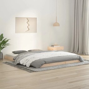 vidaXL Estrutura de cama king size 150x200 cm madeira de pinho maciça
