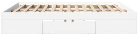 Estrutura de cama 200x200 cm derivados de madeira branco