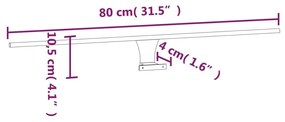 Luz LED para espelho 7,5 W 3000 K 80 cm branco quente