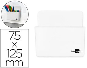 Porta Lápis Plástico Magnético Cor Branco 125x75x40 mm